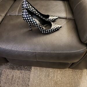 Michael Kors Black and White Polka Dot Heels